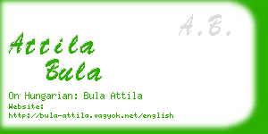 attila bula business card